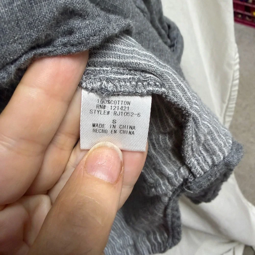 Wildflower Yellow Springs Grey Cotton Gauze Open Front Draped Jacket Small - Picture 5 of 7
